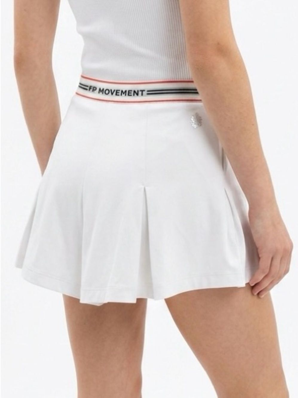FREE PEOPLE | FP MOVEMENT Pleated White Shorts Stripe Waistband Women’s Size M